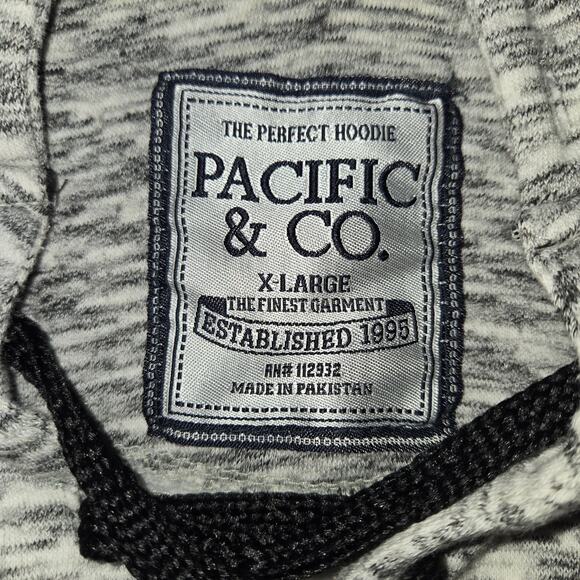 Pacific & Co. XL Mens Gray Black Venice Beach Florida Pullover SweatShirt Hoodie - Picture 2 of 9